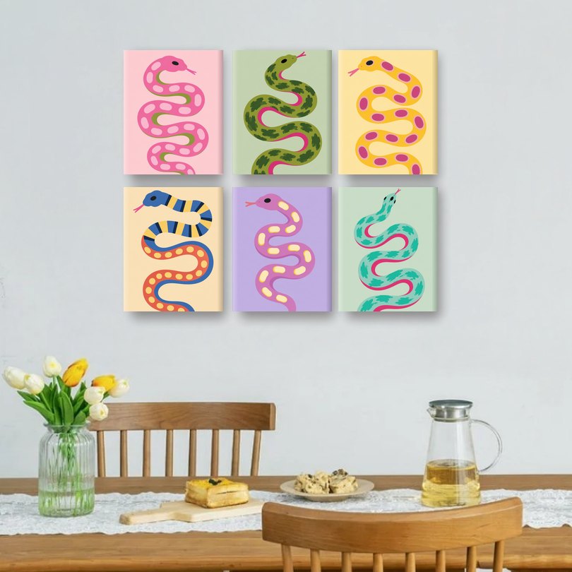 6 Mini Paintings | Serpent Parade Set