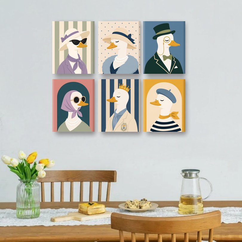 6 Mini Paintings | Fancy Duck Set
