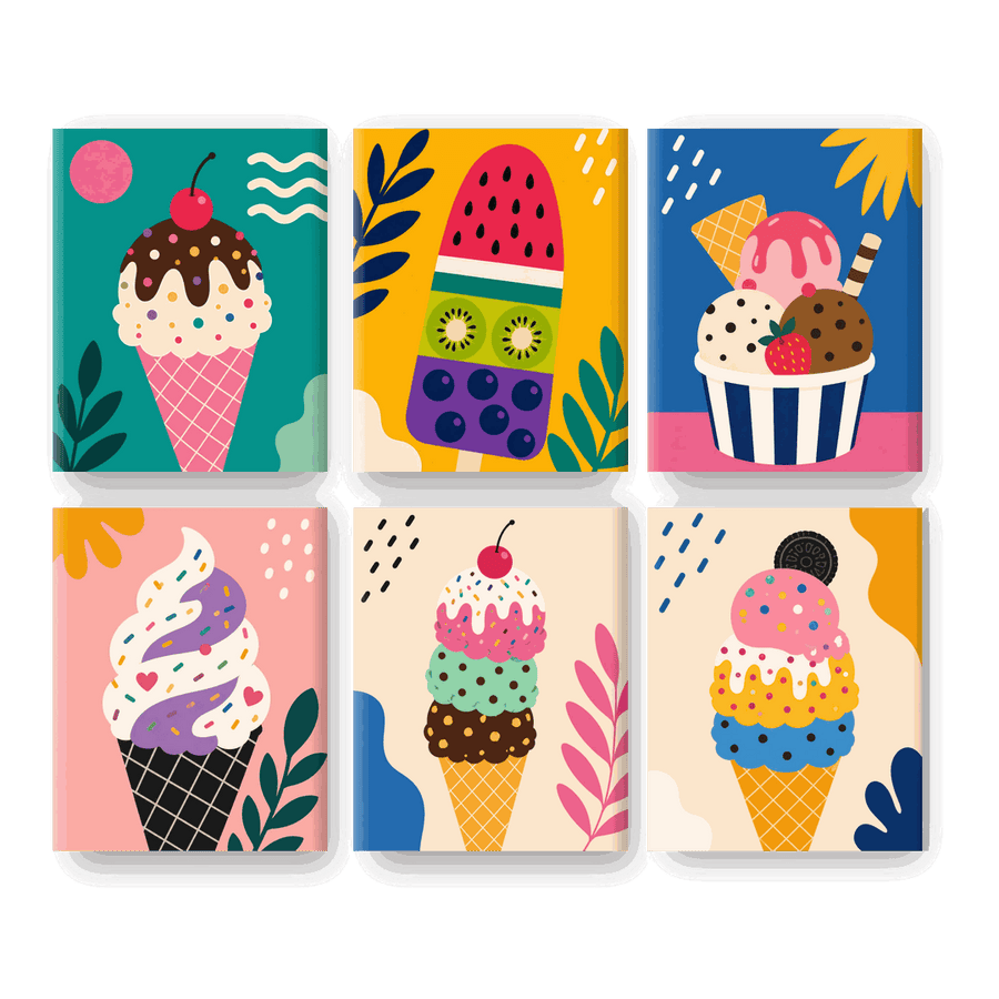 6 Mini Paintings | Ice Cream Set