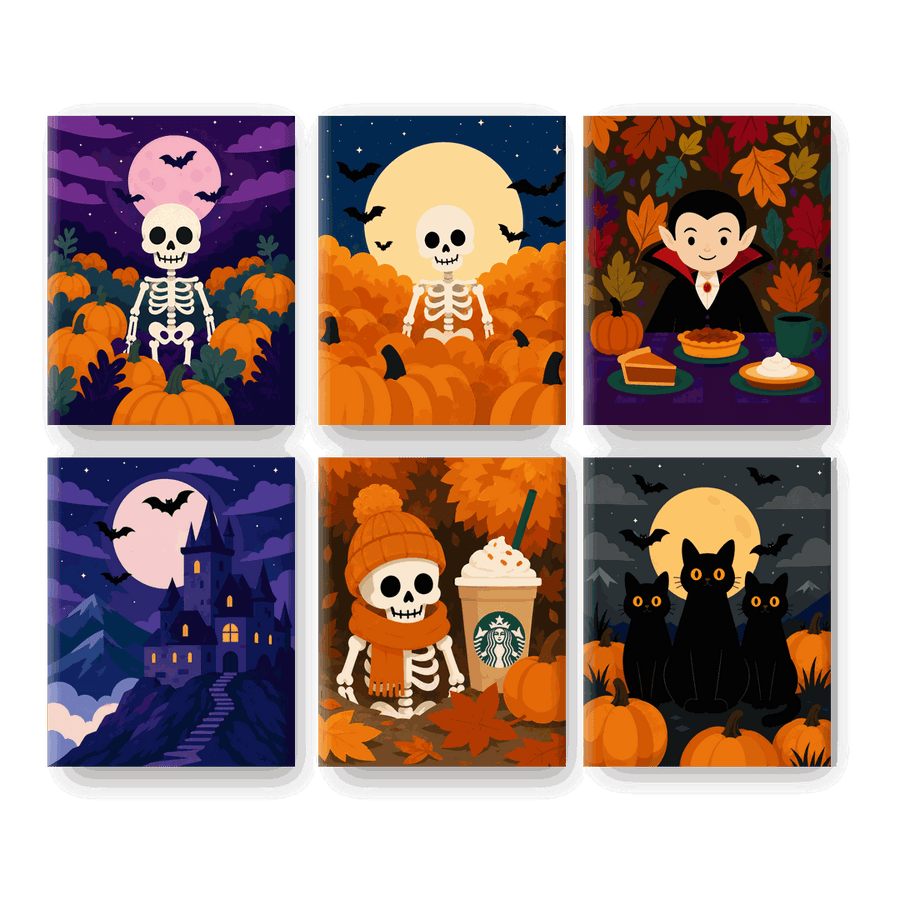6 Mini Paintings | Autumn Spooktacular Set