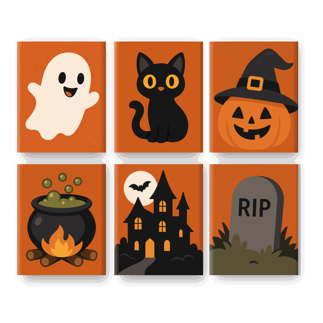 6 Mini Paintings | Classic Halloween Set