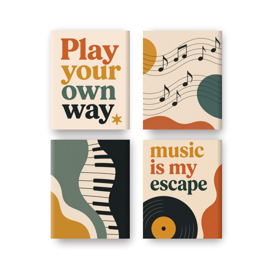 4 Mini Paintings | Music Set