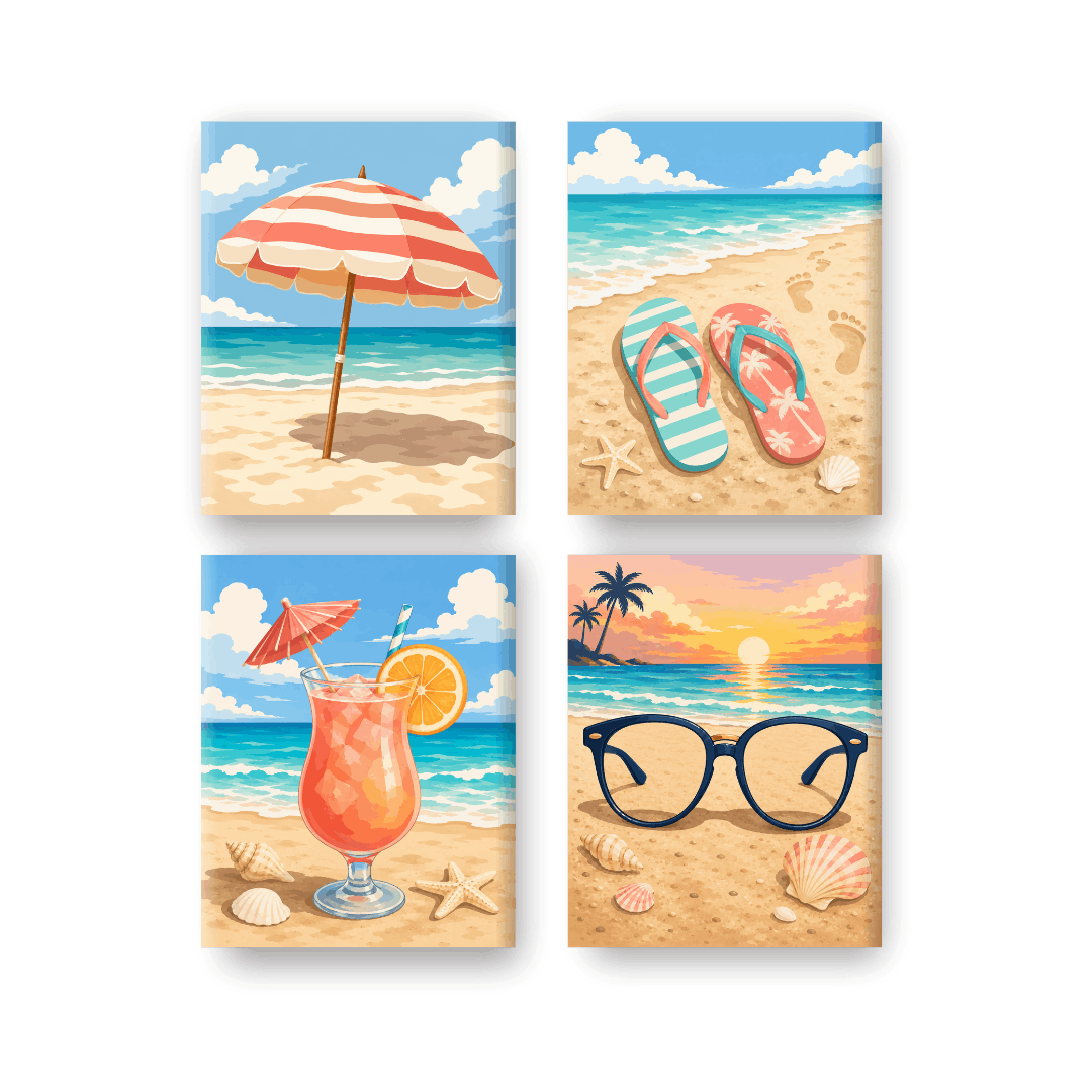 4 Mini Paintings | Beach Shades Set