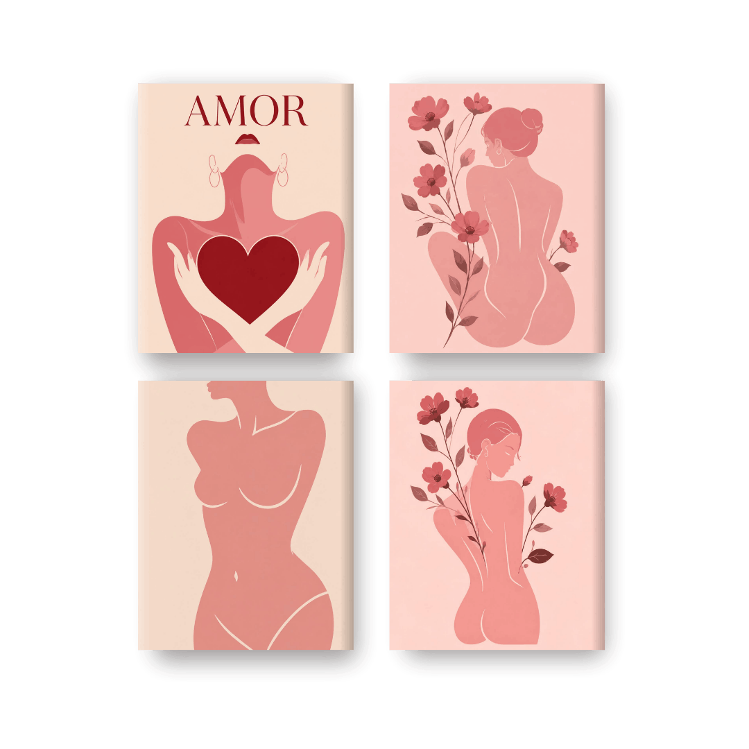 4 Mini Paintings | Feminine Form Set