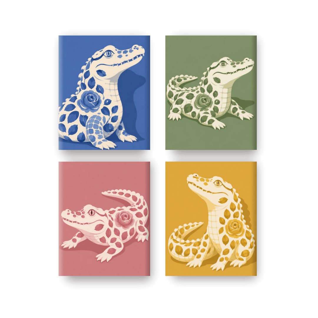 4 Mini Paintings | Delft Pop Crocs Set