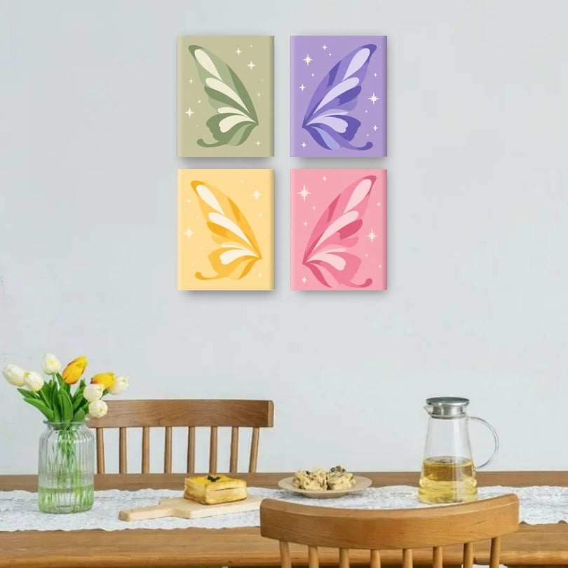 4 Mini Paintings | Fairy Wings Set