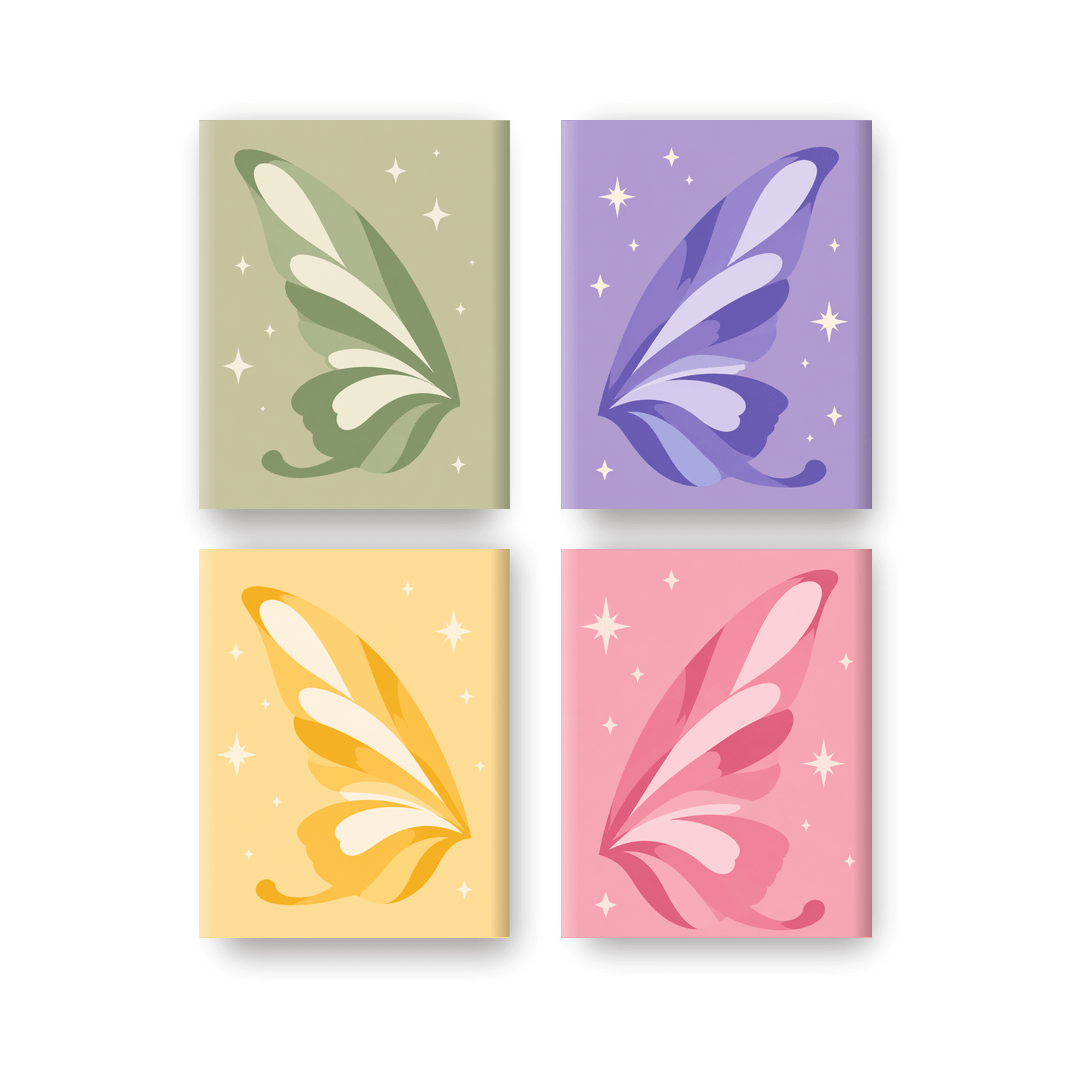 4 Mini Paintings | Fairy Wings Set