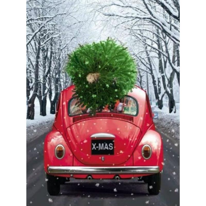Car with Christmas Tree | Paint by Numbers