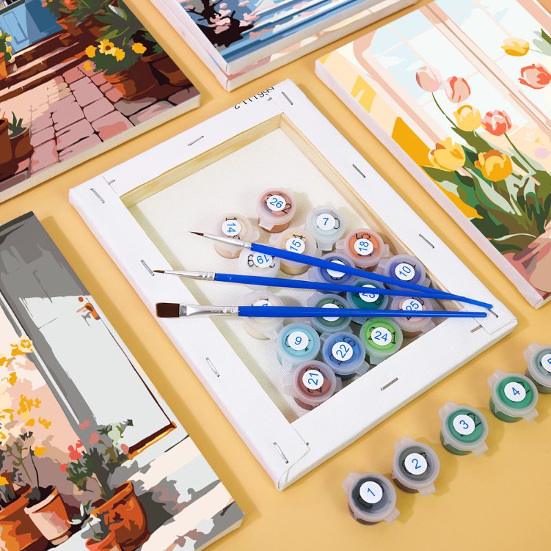 6 Mini Paintings | Colorful Doors Set