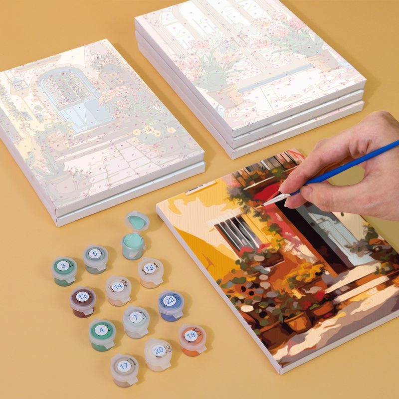 6 Mini Paintings | Colorful Doors Set