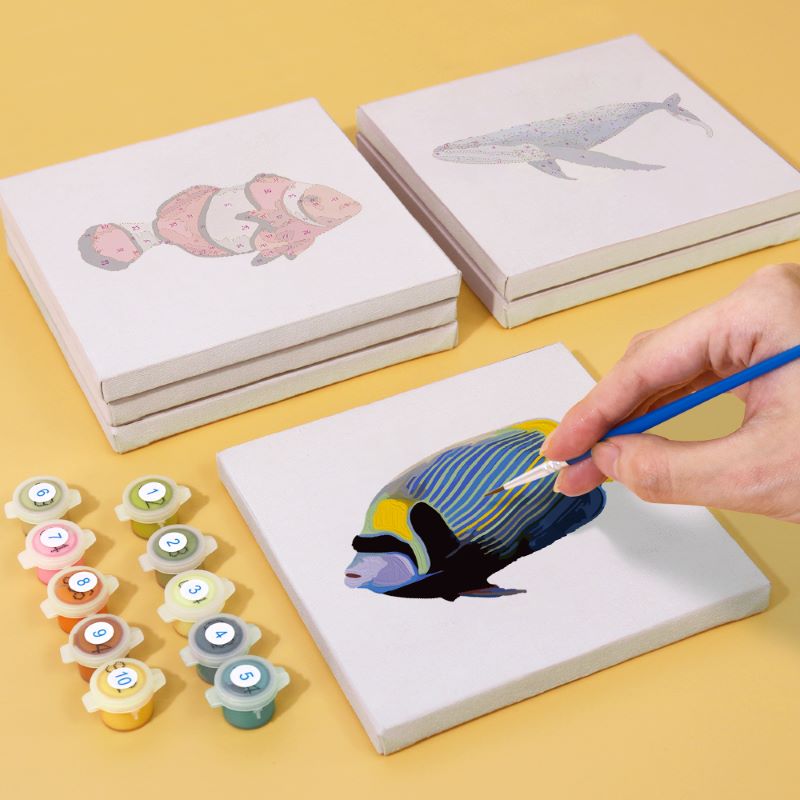 6 Mini Paintings | Fish Set