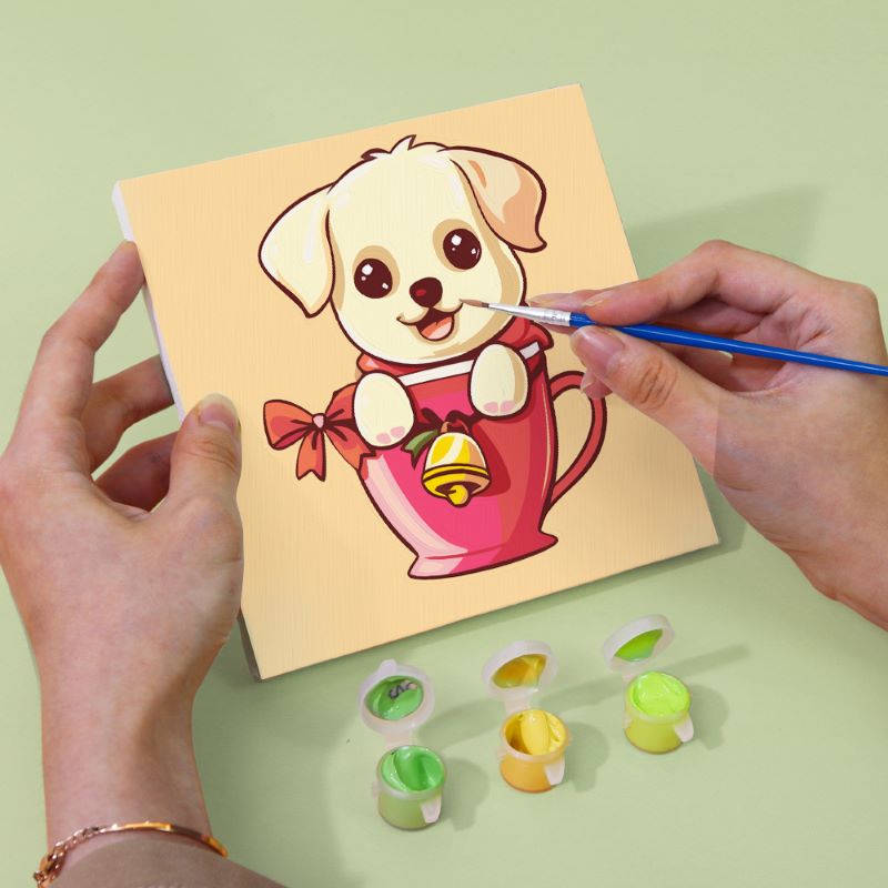 6 Mini Paintings | Christmas Dogs Set