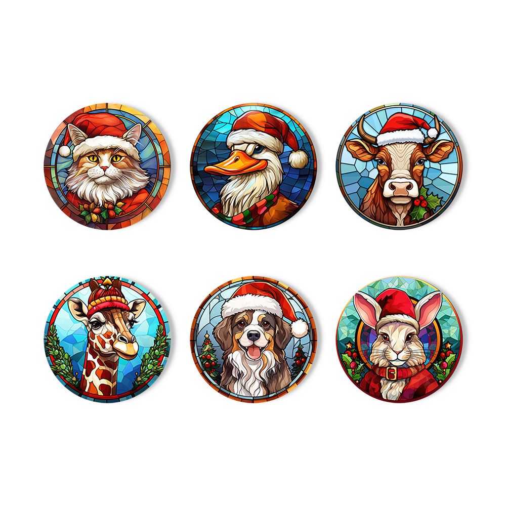 Christmas Coasters | 6 Pieces | Paint by Numbers