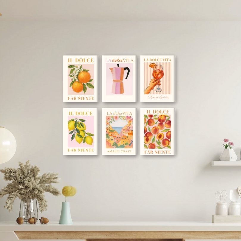 6 Mini Paintings | Italian "Dolce Vita" Set