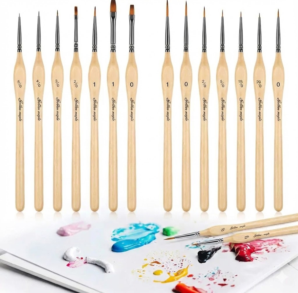 15 Mini Paintings | Luxury Brush Set