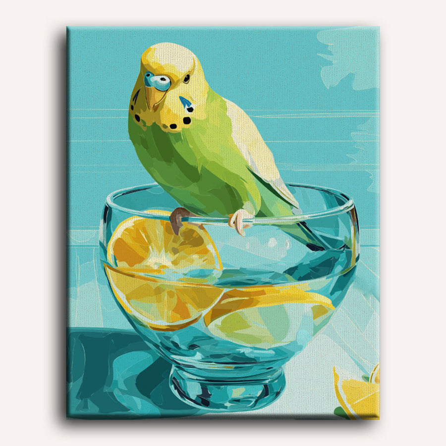 Parakeet and Lemon Set | Paint by Numbers