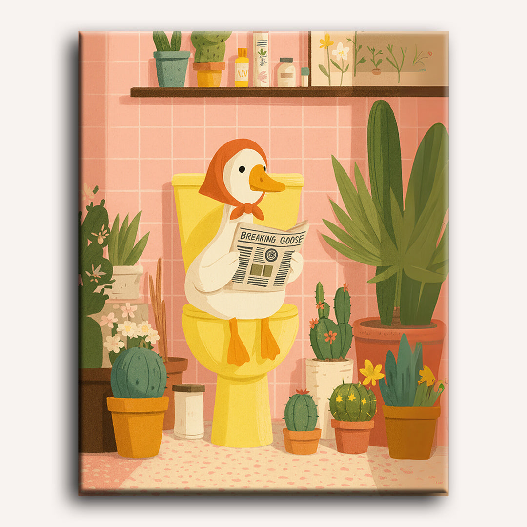 The White Goose on the Toilet | Paint by Numbers