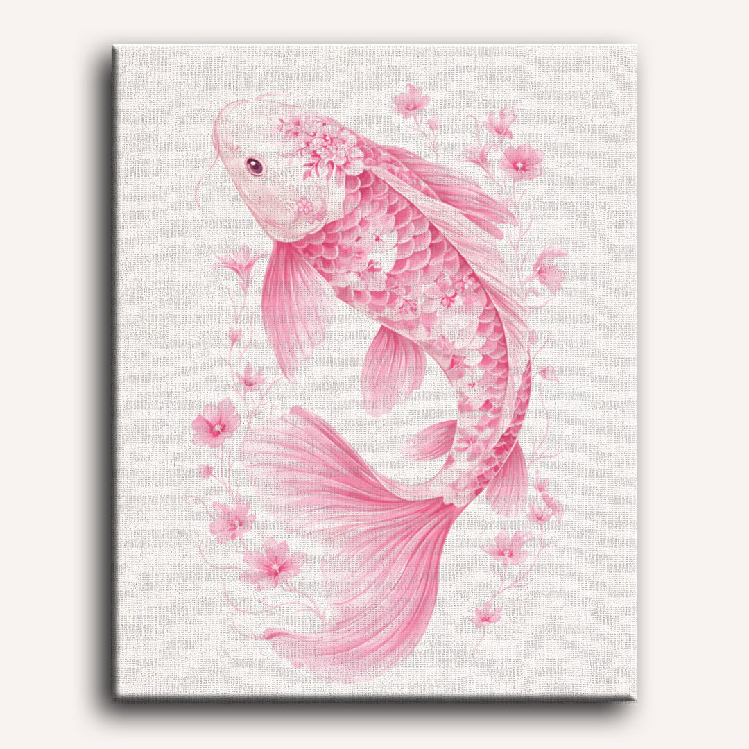 Pink Porcelain Koi | Paint by Numbers
