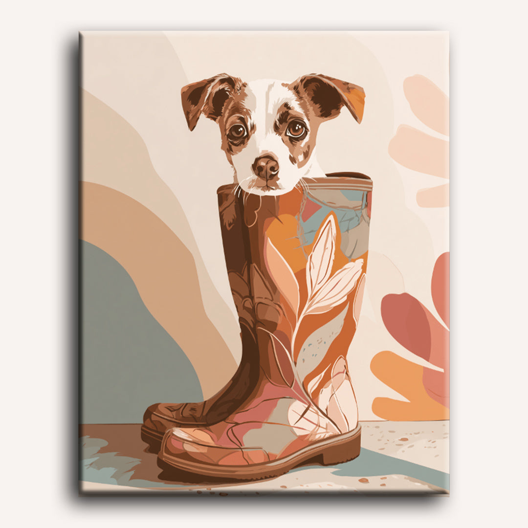 Pup in Boot | Paint by Numbers