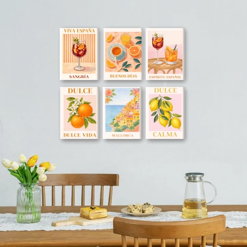 6 Mini Paintings | Spanish Dulce Vida Set