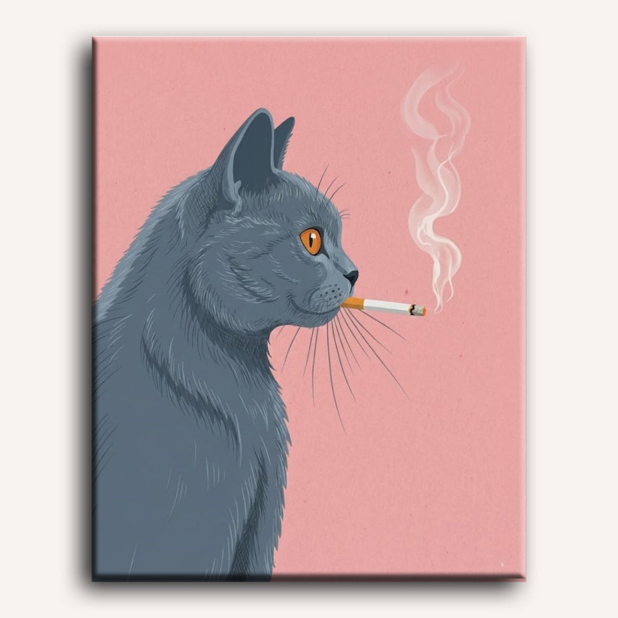 Smoking British Shorthair | Paint by Numbers