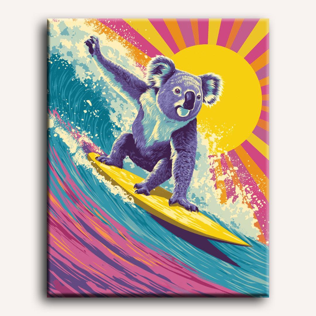 Surfing Koala | Paint by Numbers