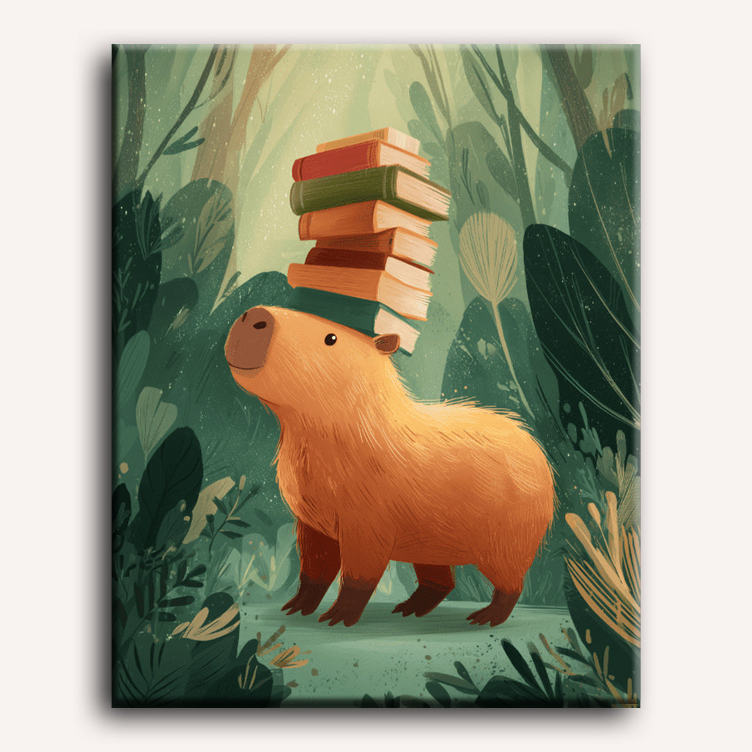 The Bookish Capybara | Paint by Numbers