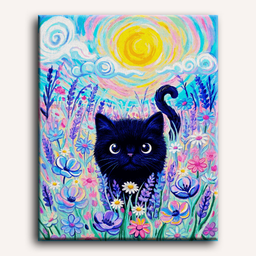 Van Cat Flower Meadow | Paint by Numbers