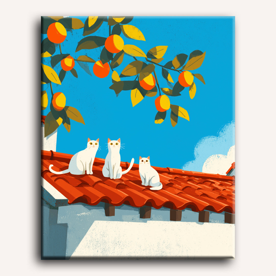 Trio on the Roof | Paint by Numbers
