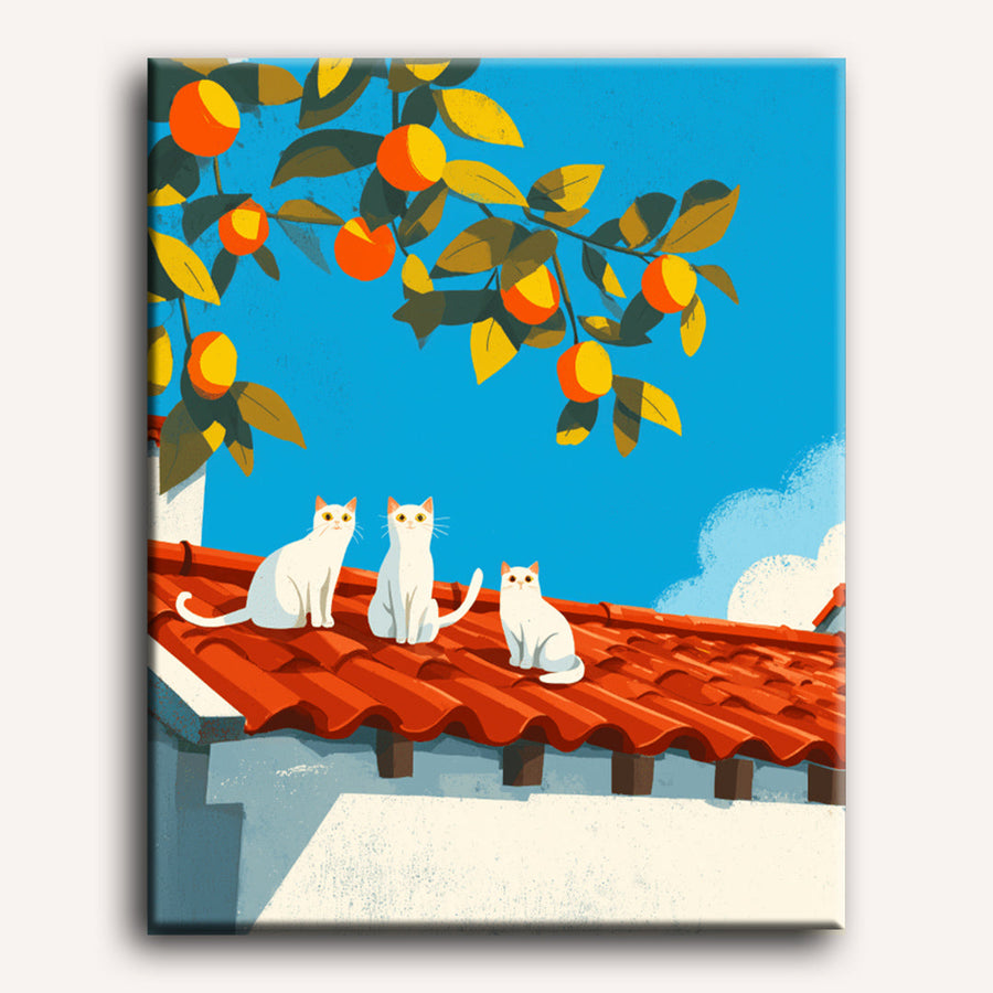 Trio on the Roof | Paint by Numbers