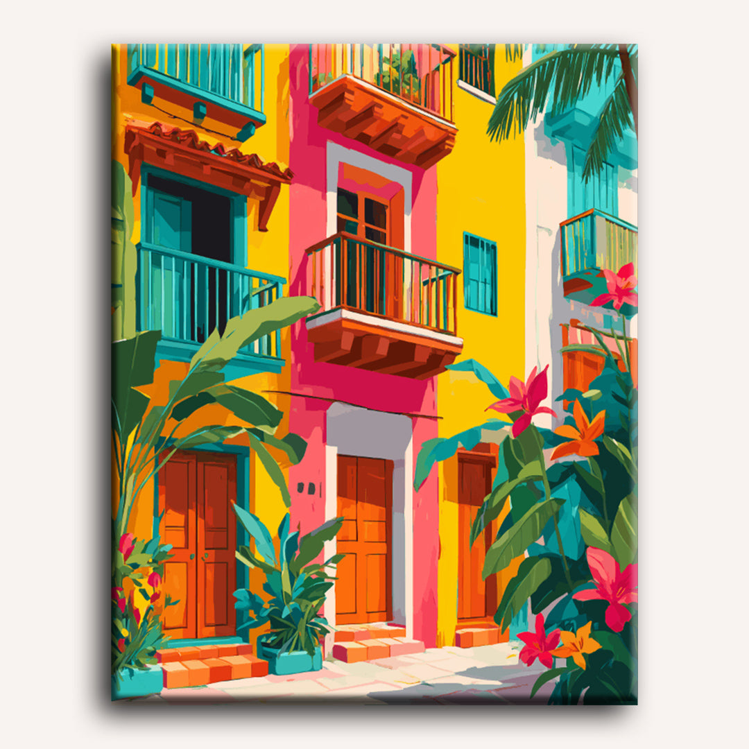 Tropical Facades | Paint by Numbers