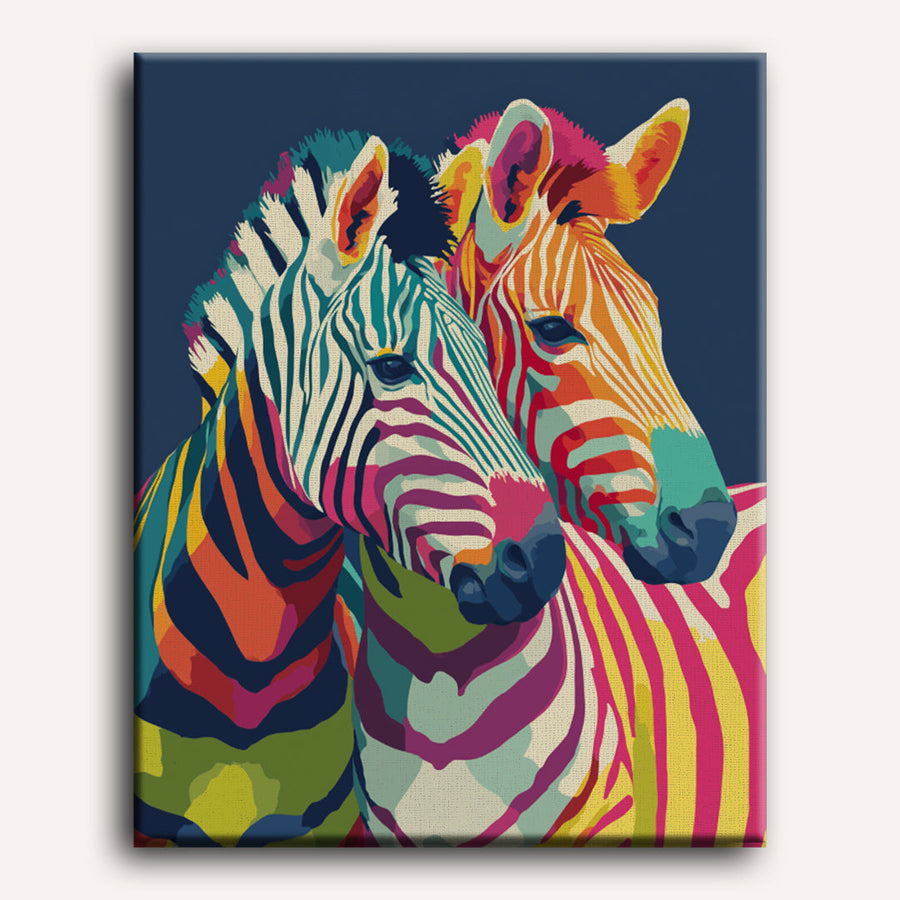 Zebras in Color | Paint by Numbers