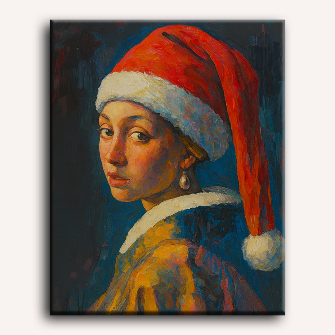 Festive Girl with Pearl Earring | Paint by Numbers