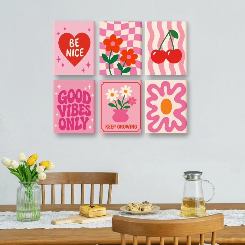 6 Mini Paintings | Pink Positivity Set