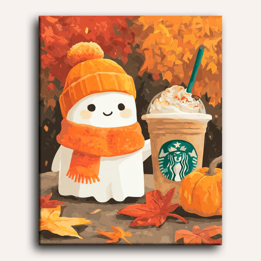 Pumpkin Spice Ghost | Paint by Numbers