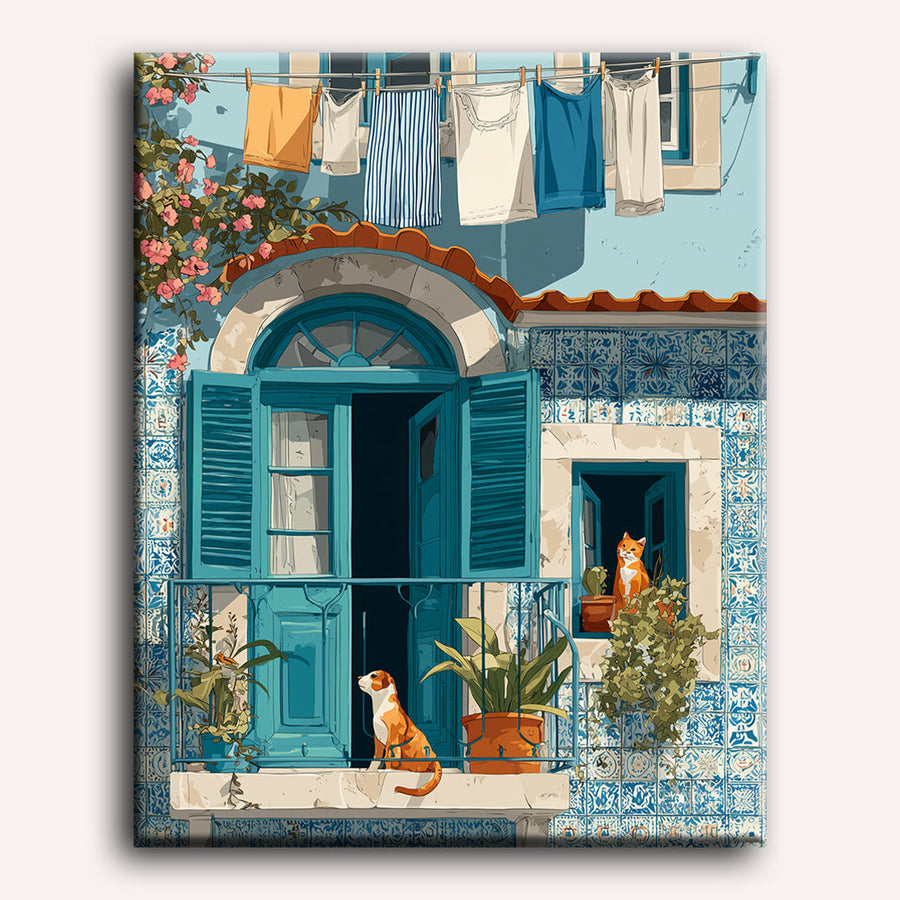 A Mediterranean Balcony | Paint by Numbers