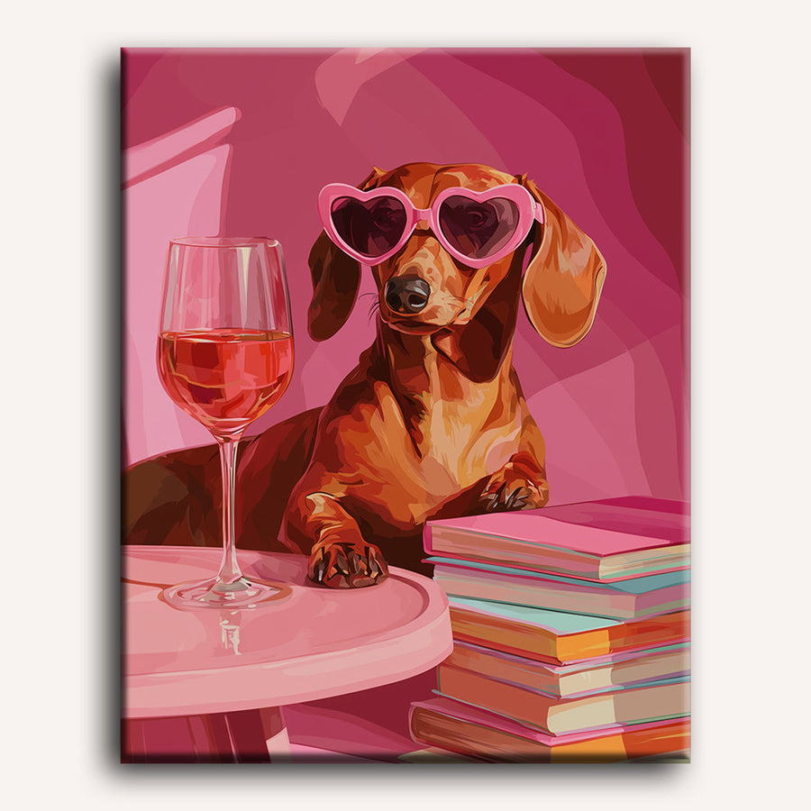 Dachshund in Pink | Paint by Numbers